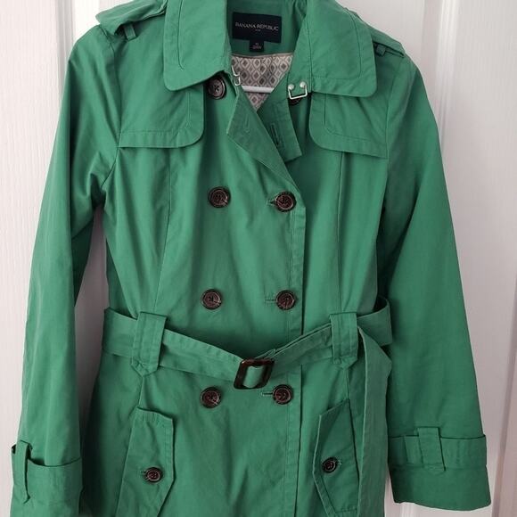 BANANA Republic green peacoat lined jacket size‎ XS - Picture 2 of 14